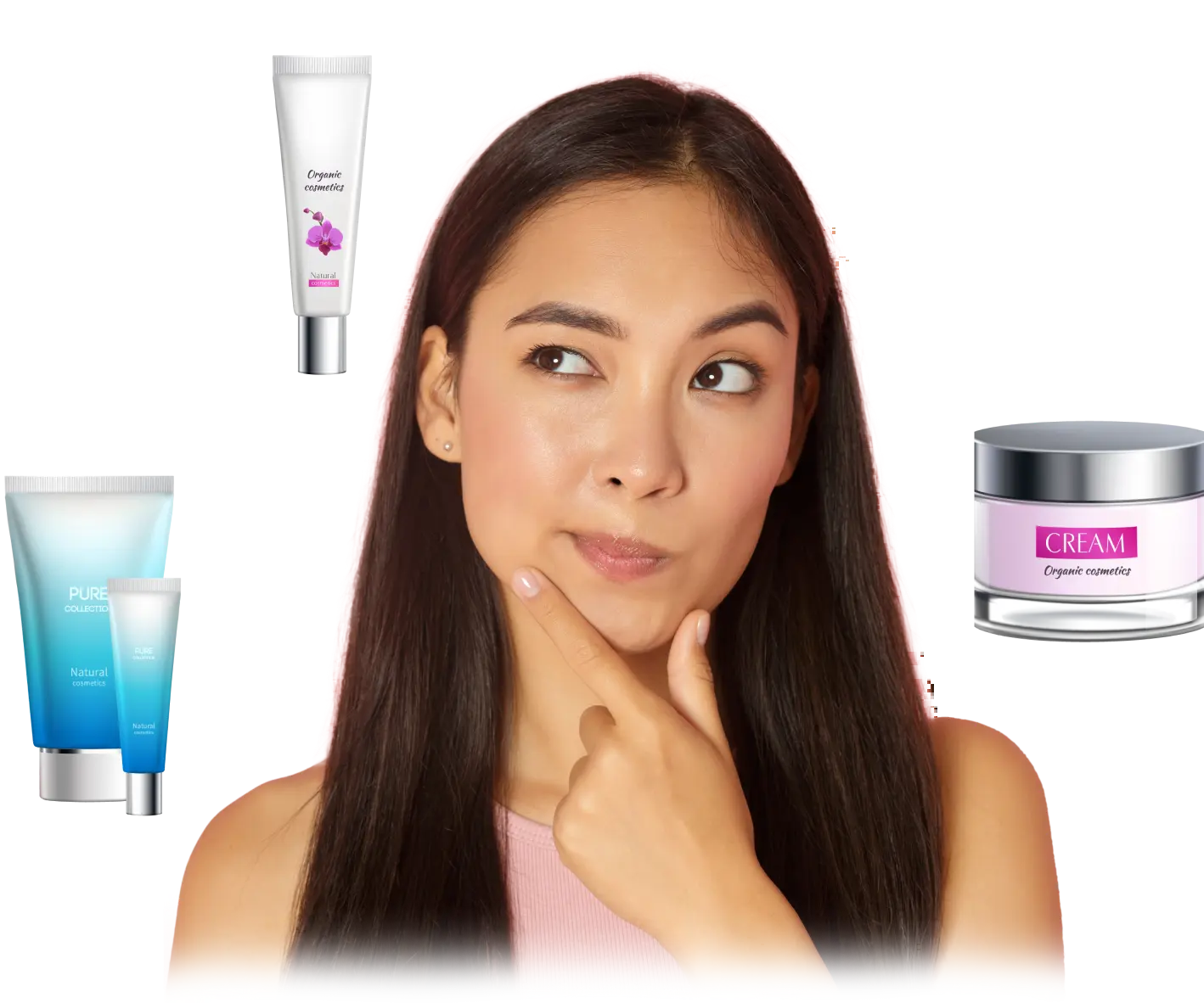 Lady wondering which skincare product to buy